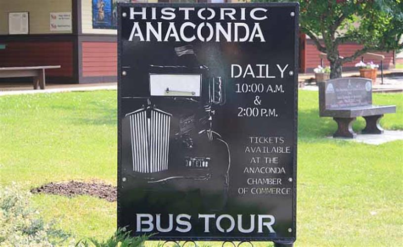 Anaconda Historic Bus Tours: sign