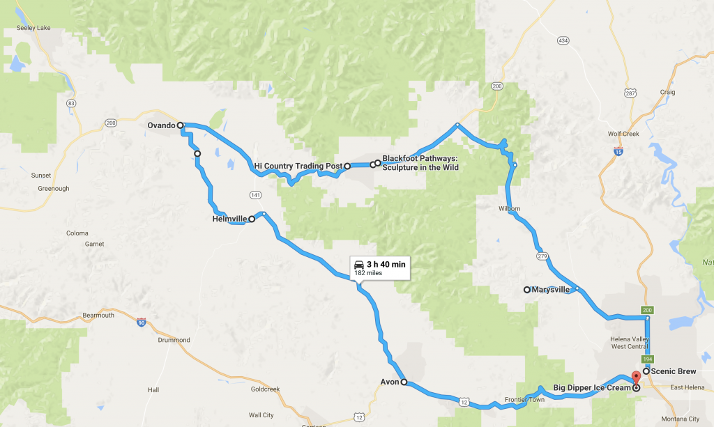 Lincoln & Helena Loop Tour Map