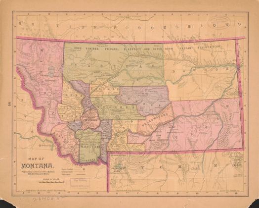Map of Montana 1890