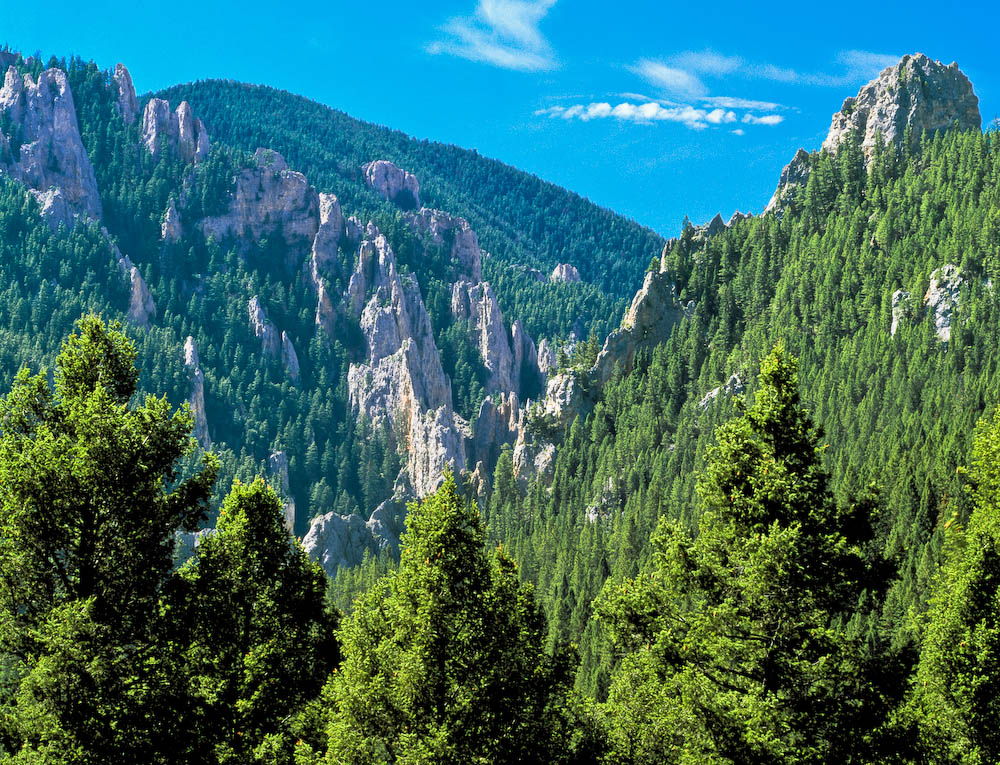 cliffs and spires of trout creek canyon in helena national forest near york, montana