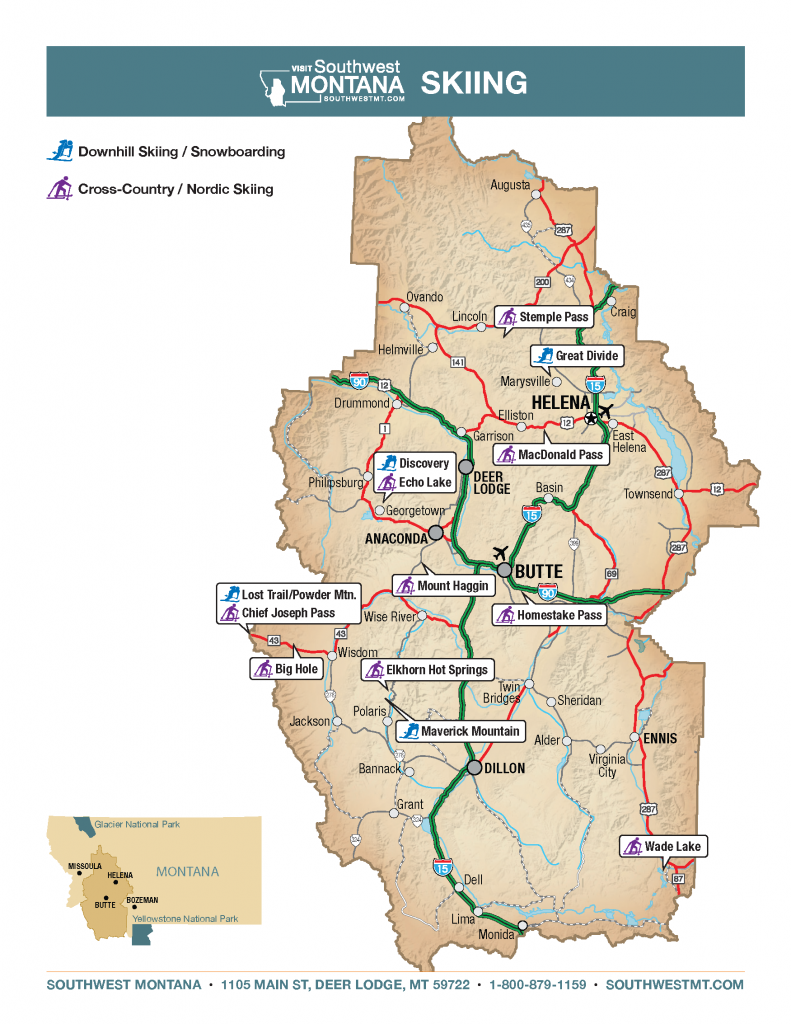Southwest Montana Ski Map