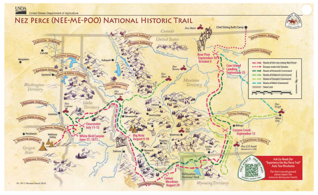 Nez Perce National Historic Trail provided by the USDAFS