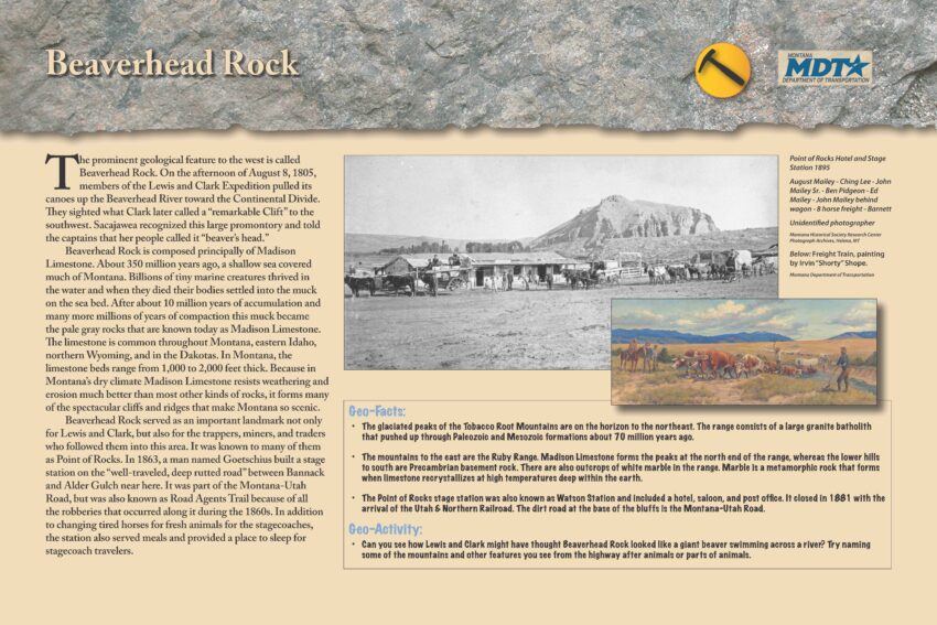 Beaverhead Rock Montana Highway Department Signage
