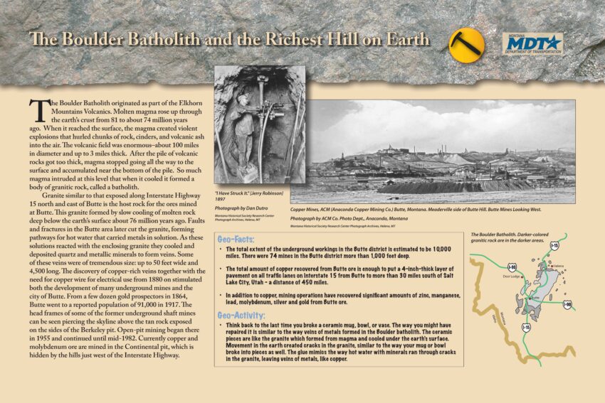 Boulder Batholith Montana Highway Department