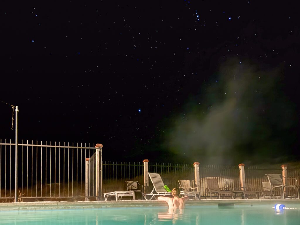 Stargazing in the Outdoor Pool at Boulder Hot Springs