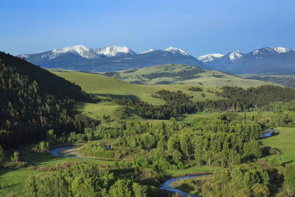 flint creek mountain range near the little blackfoot river