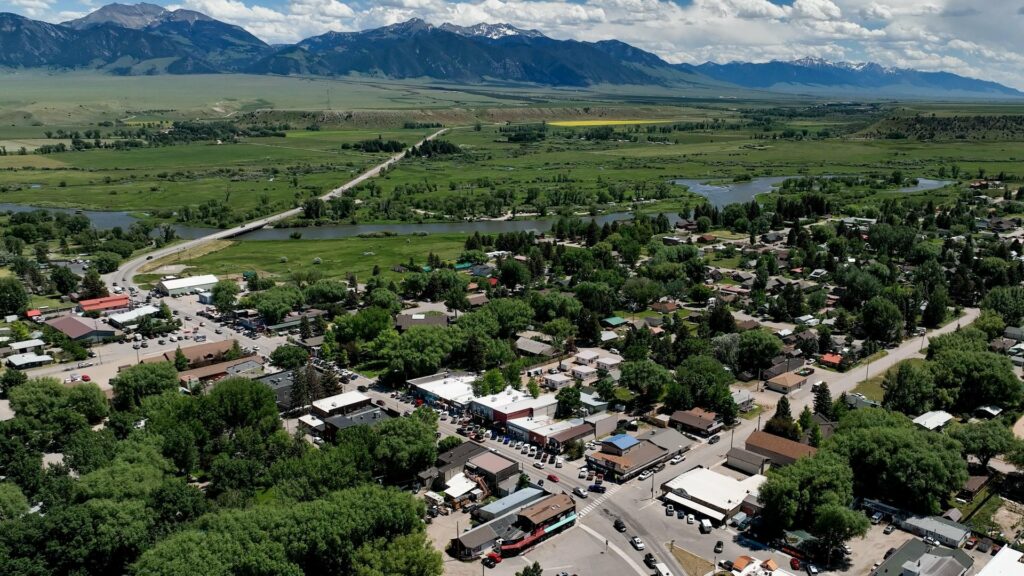 Aerial view of Ennis, Montana