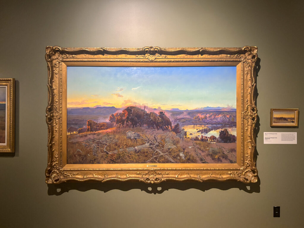 Charlie M. Russell painting displayed at the Montana Heritage Center.